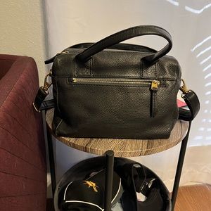 Black Pebbled leather Fossil Bag/Satchel